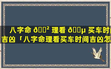 八字命 🌲 理看 🌵 买车时间吉凶「八字命理看买车时间吉凶怎么看」